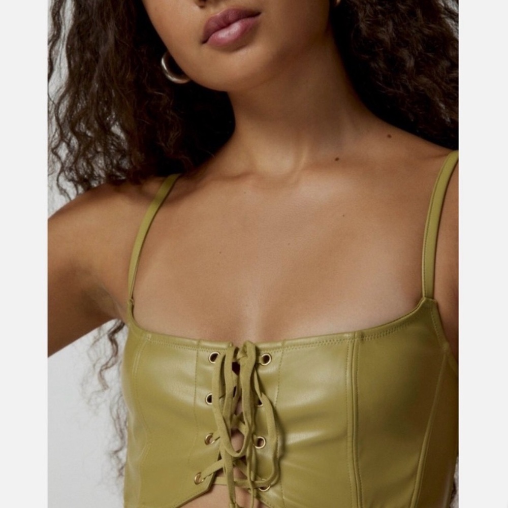 Urban Outfitters Out From Under Leather Lace-Up Bra Top